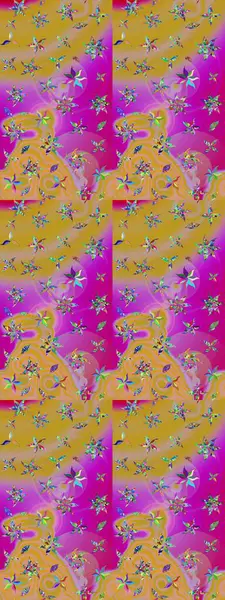 Düz Çiçek Elementleri Tasarım Raster illüstrasyonu. Sarı renkli çiçekler. Renkli Bahar temalı eskiz kalıbı. Çiçekli çiçek deseni, suluboya..