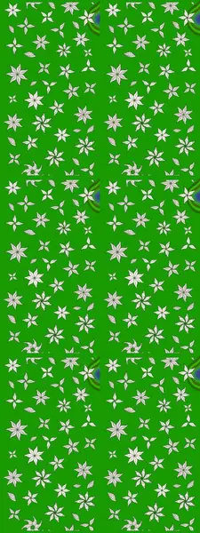 Renkli Bahar Teması eskiz kalıbı. Raster Modaya uygun kumaş deseni. Düz Çiçek Elementleri Tasarımı. Yeşil renkli şirin çiçek deseni.