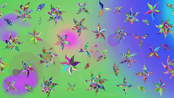 Oldukça eski bir besin torbası deseni, küçük yeşil renkte, çiçekler. Millefleur 'lar. Tekstil, kumaş, kapaklar, duvar kağıtları, baskı, paket, koleksiyon defteri, örgü, dekupaj için çiçek arkaplanı..