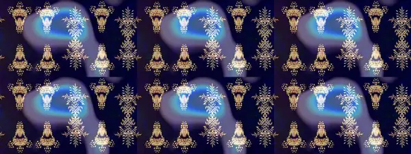 Çiçek ve yapraklı çiçek deseni. Raster illüstrasyonu. Küçük çiçekli şirin desen.