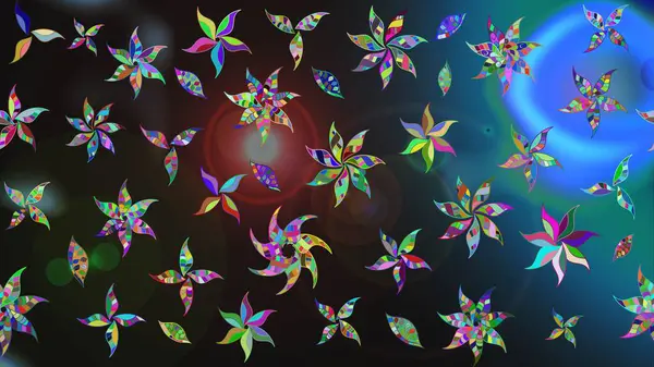 Gri renkli Asya tekstili. Raster illüstrasyonu. Suluboya çiçekli çiçek deseni.