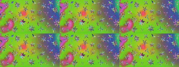 Elle boyanmış suluboya resim çizimleri, çiçekler ve bitkiler. Yeşil renkte çiçekler.