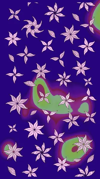 Sevimli çiçek raster deseni. Renkli Bahar Teması eskiz kalıbı. Mavi renkli çiçekler. Düz Çiçek Elementleri Tasarımı.