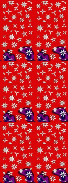 Çiçekli çiçek deseni, suluboya. Küçük çiçekte güzel bir çiçek deseni var. Raster deseni.