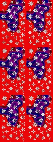 Şatafatlı bahar bahçesi dokusu. Raster illüstrasyonu. Çiçek deseni. Kırmızı renkte çiçek çizimi. Kırmızı renkte çiçekler.