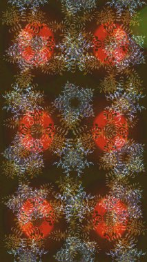 Raster illüstrasyonu. Kar taneleri ve raster arkaplanlı Noel karalaması deseni.