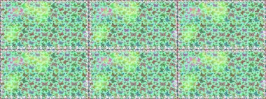 Raster. Mavi ve yeşil arka planda kelebekler. Kağıt, kumaş ve ambalaj için uygun. Kusursuz desen.