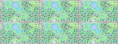 Mavi ve nötr renkte resim. Raster illüstrasyonu. Kelebeklerle parlak, pürüzsüz bir desen. Moda Kumaşı Tasarımı.