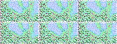 Mavi ve nötr renklerde resimler. Güzel kelebek raster desenli resim tasarımı.