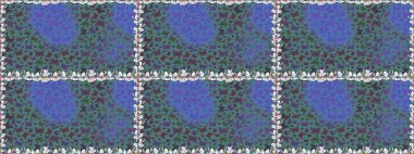 Raster. Mavi ve mor renkli illüstrasyon. Moda Kumaşı Tasarımı. Egzotik Kelebekli Tropikal, pürüzsüz desen.