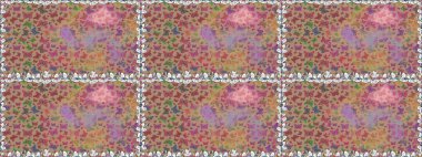 Giysi tasarımı için bej ve nötr arkaplan üzerine dekorasyon. Renkli kelebeklerin kusursuz arka planı. Raster illüstrasyonu.