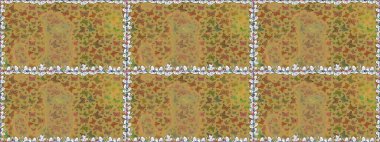 Kelebeklerle kusursuz desen. Sarı ve kahverengi renkli illüstrasyon. Raster. Tekstil, kumaş, baskı ve davet için arkaplan.