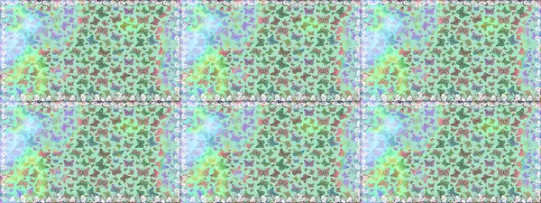 Kelebeklerle dolu yaz arkaplanı mavi ve nötr renkler. Güzel Kelebek Siluetleriyle Moda Dekorasyonu. Güve ile Raster Geçmişi. Kart, Davetiye ve Yazdırma İçin Basit Kadınsal Desen.