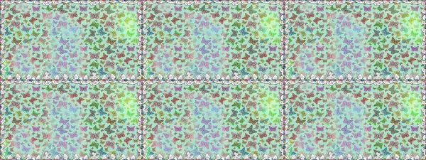 Raster. Çocuk kelebeklerin pürüzsüz deseni. Tarafsız ve gri renklerde sanat kelebekleri. Kağıt, kumaş, ambalaj kağıdı ve duvar kağıdı tasarımı için sevimli bir arkaplan.