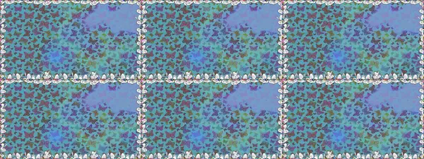 Kusursuz bir geçmişi var. Raster illüstrasyonu. Mavi ve kahverengi renkler üzerine illüstrasyon. Soyut renkli güzel kelebek.