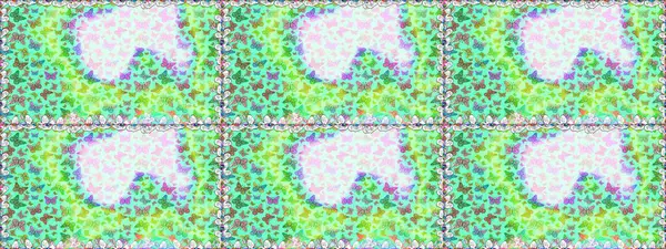 Raster illüstrasyonu. Renkli kelebeklerin kusursuz arka planı. Kumaş, kağıt, ambalaj kâğıdı ve duvar kağıdı tasarımı için güzel bir arkaplan..