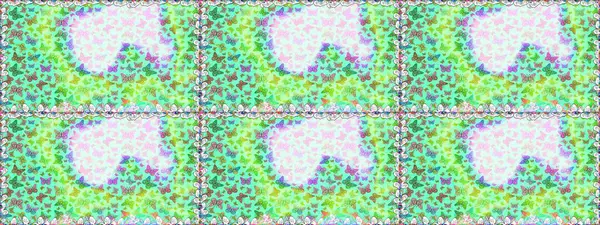 Raster illüstrasyonu. Renkli kelebeklerin kusursuz arka planı. Kumaş, kağıt, ambalaj kâğıdı ve duvar kağıdı tasarımı için güzel bir arkaplan..