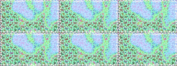 Mavi ve nötr renklerde resimler. Güzel kelebek raster desenli resim tasarımı.