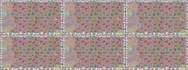 Tarafsız ve gri. Kumaş, kağıt, ambalaj kâğıdı ve duvar kağıdı tasarımı için hoş bir arka plan. Kelebeklerle kusursuz desen.