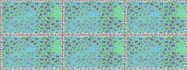 Doğadaki güzellik. Mavi ve nötr renkler üzerine bir resim. Kumaş, Tekstil, Baskı ve Davetiye için arka plan. Raster illüstrasyonu. Suluboya Biçimli Uçan Kelebeklerle kusursuz desen.