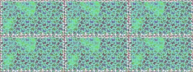 Kumaş, kağıt, ambalaj kâğıdı ve duvar kağıdı tasarımı için harika bir arka plan. Raster. Kusursuz. Kelebek desenli mavi ve yeşil.