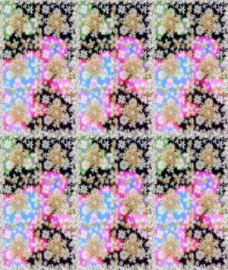 Kına dövmeli süs çiçekleri, altın çıkartmalar, mehndi ve yoga tasarımı, kartlar ve parmak izleri. Raster Golden Mehndi eskiz kalıbı. Tarafsız renklerde desen.