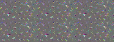 Gri renkli çiçekler. Hediye ambalaj kağıdı, tebrik kartları, posterler ve pankart tasarımı. Raster düz çiçek çizim deseni.