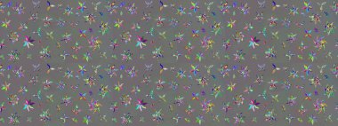 Raster illüstrasyonu. 3D çiçekler, eskiz. Gri renklerde.