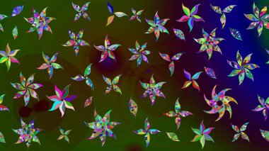 Süslü kumaş deseni. Raster deseni. Çiçekli çiçek deseni, suluboya..