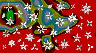 Çiçek deseni. Renkli Bahar Teması eskiz kalıbı. Raster illüstrasyonu. Chichi 'nin kumaş kalıbını çiz. Düz Çiçek Elementleri Tasarımı.