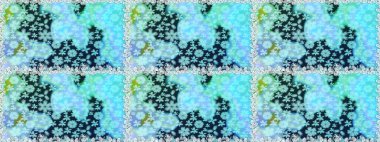 Mavi renkte etnik çiçeklerle kusursuz bir desen. Asya Tekstil 'inde Raster Çiçek İllüstrasyonu.