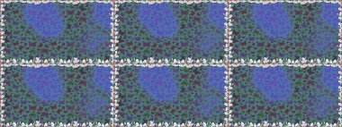 Raster. Mavi ve mor renkli illüstrasyon. Moda Kumaşı Tasarımı. Egzotik Kelebekli Tropikal, pürüzsüz desen.