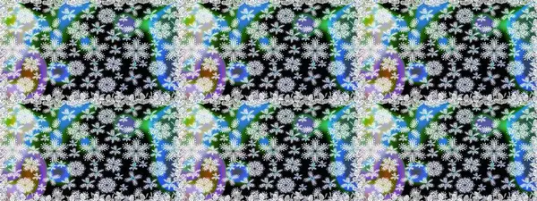 Düz Çiçek Elementleri Tasarımı. Renkli Bahar Temalı Kusursuz Arkaplan. Raster..