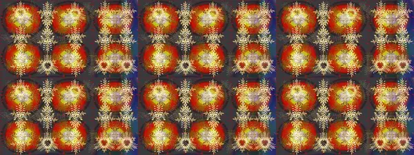 Raster illüstrasyonu. Bokeh kahverengisi, gri, kırmızı ve kar taneleriyle dekoratif Noel arkaplanı.