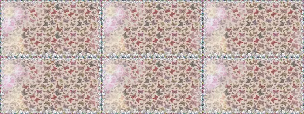 Gri ve nötr renklerdeki renkli kelebeklerin kusursuz arka planı. Tekstil, duvar kâğıtları, web sayfası arkaplanları ve yüzey dokuları için mükemmel. Raster illüstrasyonu.