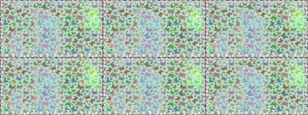 Raster. Çocuk kelebeklerin pürüzsüz deseni. Tarafsız ve gri renklerde sanat kelebekleri. Kağıt, kumaş, ambalaj kağıdı ve duvar kağıdı tasarımı için sevimli bir arkaplan.