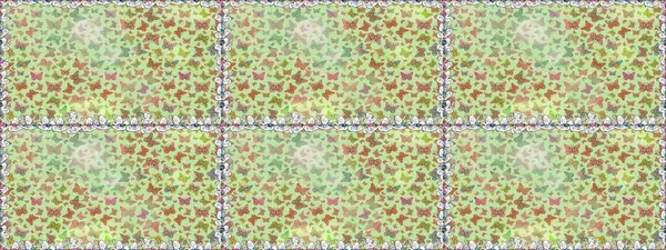 Raster illüstrasyonu. Moda sevimli kumaş tasarımı. Tarafsız ve bej arka planda güzel renkli kelebeklerin Raster vintage el çizimi.