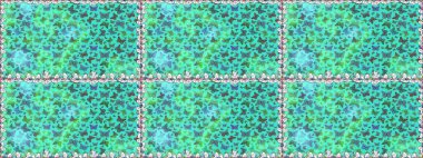 Mavi ve yeşil arka planda renkli kelebekler. Paketleme, kağıt ve kumaş için uygun. Kelebeklerle renklendirilmiş, pürüzsüz bir desen.