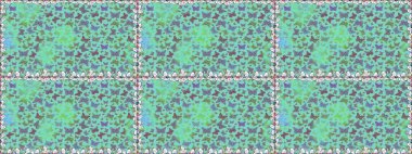 Doğadaki güzellik. Kusursuz desen. Kumaş, tekstil, baskı ve davetiye örnekleri. Mavi ve yeşil arka planda uçan güzel kelebek. Raster..