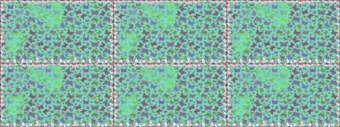 Kumaş, kağıt, ambalaj kâğıdı ve duvar kağıdı tasarımı için harika bir arka plan. Raster. Kusursuz. Kelebek desenli mavi ve yeşil.