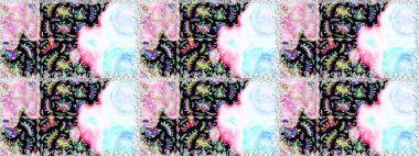 Tarafsız ve siyah renklerde. Kusursuz dekoratif arka plan, çiçek mandala. Raster illüstrasyonu. Çiçek..