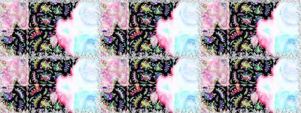 Tarafsız ve siyah renklerde. Kusursuz dekoratif arka plan, çiçek mandala. Raster illüstrasyonu. Çiçek..