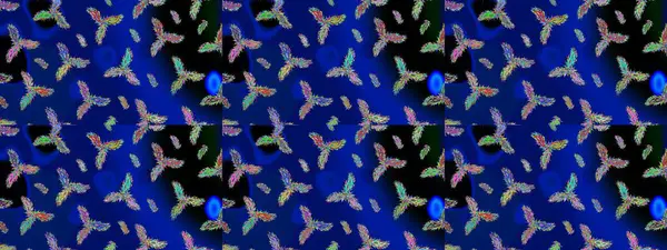 Grafiksel element dekorasyonu. Sembol kışı, donmuş, Noel, yeni yıl tatili. Kar Tanesi Mozaik ikonu. Mavi, siyah ve yeşil siluet kar tanesi işareti. Düz dizayn. Raster illüstrasyonu.