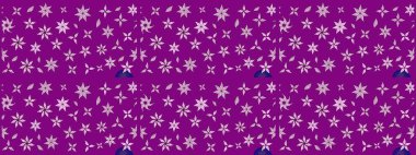 Bahar çiçekleri dallı desen, mor renkler ve çiçek silueti. Raster deseni.