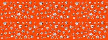 Tatil havası. Nazik romantik baskı. Turuncu renkli çiçekler. Raster güzel bir çiçek deseni çizmiş. Bahar mevsimi.