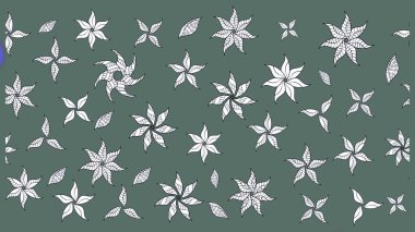 Düz Çiçek Elementleri Tasarımı. Renkli Bahar Teması eskiz kalıbı. Zentangle soyut çiçekleri. Güzel kumaş deseni. Karalama çiçeği. Raster illüstrasyonu.