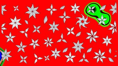 Raster güzel kumaş deseni çiziyor. Çiçek deseni. Düz Çiçek Elementleri Tasarımı. Renkli Bahar Teması çizim şablonu.