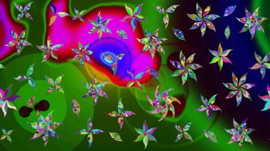 Of doodle elements. Hand drawn Raster illustration. Sketch flower pattern can be used for wallpaper, website background, wrapping paper, invitation, flyer, banner or website.