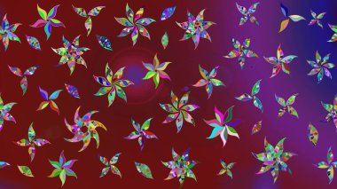 Nazik, narin çiçek arkaplanı. Çiçekli karalama şeklinde Raster çiçek deseni. Kırmızı renkte çiçekler.