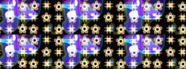 Çiçekli karalama şeklinde Raster çiçek deseni. Siyah renkli çiçekler. Nazik, narin çiçek arkaplanı.